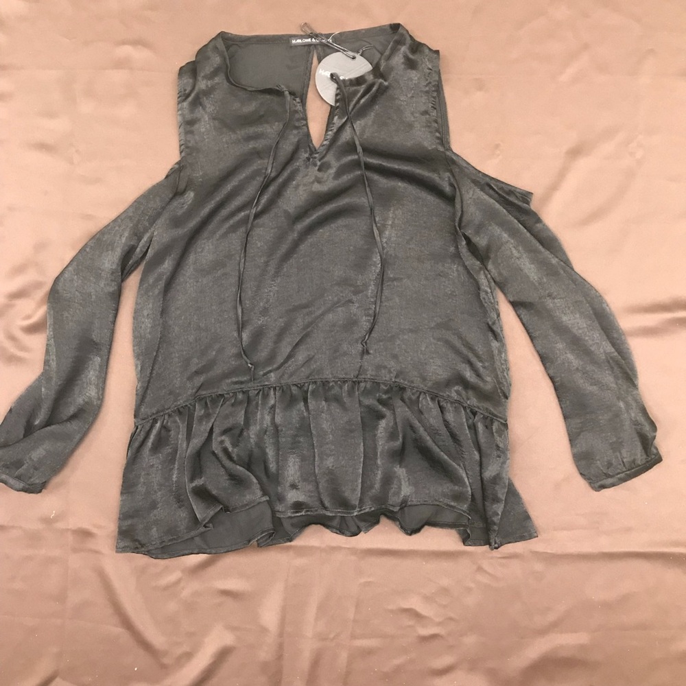Black Cold Shoulder Top